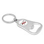 Dodge Challenger R/T White Logo Chrome Finish Flat Bottle Opener Metal Key Chain