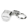 Dodge Challenger Logo in White Chrome Finish Engine Piston and Rod Metal Key Chain