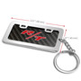 Dodge R/T Logo Black Real Carbon Fiber Mini Chrome Metal License Frame Style Key Chain