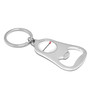 Dodge White Logo Chrome Finish Flat Bottle Opener Metal Key Chain