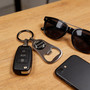 Dodge SRT Logo Carbon Fiber Flat Bottle Opener Black Metal Key Chain