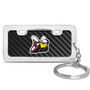 Dodge Scat-Pack Black Real Carbon Fiber Mini Chrome Metal License Frame Style Key Chain