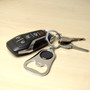 Dodge SRT Hellcat Black Logo Chrome Finish Flat Bottle Opener Metal Key Chain