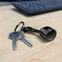 Dodge Challenger R/T Logo in White on Black Engine Piston and Rod Metal Key Chain