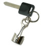 Dodge Scat-Pack Logo in White Chrome Finish Engine Piston and Rod Metal Key Chain