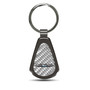 Chrysler Silver Genuine Carbon Fiber Black Metal Teardrop Key Chain