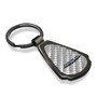 Chrysler Silver Genuine Carbon Fiber Black Metal Teardrop Key Chain