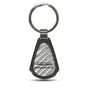 Chrysler Pacifica Silver Genuine Carbon Fiber Black Metal Teardrop Key Chain
