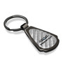 Chrysler Pacifica Silver Genuine Carbon Fiber Black Metal Teardrop Key Chain