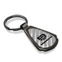 Jeep Wrangler Silver Genuine Carbon Fiber Black Metal Teardrop Key Chain