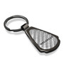 Jeep Wagoneer Silver Genuine Carbon Fiber Black Metal Teardrop Key Chain