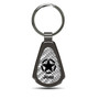 Jeep Willys Star Silver Genuine Carbon Fiber Black Metal Teardrop Key Chain