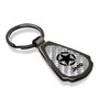 Jeep Willys Star Silver Genuine Carbon Fiber Black Metal Teardrop Key Chain