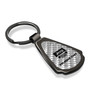 Jeep Rubicon Silver Genuine Carbon Fiber Black Metal Teardrop Key Chain