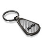 Jeep Name Silver Genuine Carbon Fiber Black Metal Teardrop Key Chain