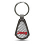 Jeep in Red Silver Genuine Carbon Fiber Black Metal Teardrop Key Chain