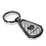 Jeep Compass Silver Genuine Carbon Fiber Black Metal Teardrop Key Chain