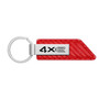 Jeep 4xe Red PU Leather Carbon Fiber Texture Strap Silver Metal Bar Key Chain
