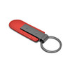 Jeep 4xe Red PU Leather Strap Gunmetal Gray Metal Bar Key Chain