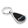 Jeep 4xe Real Black Carbon Fiber Chrome Metal Teardrop Key Chain