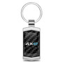 Jeep 4xe Real 3K Carbon Fiber Chrome Metal Case Key Chain