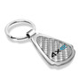 Jeep 4xe Silver Genuine Carbon Fiber Chrome Metal Teardrop Key Chain
