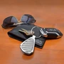 Jeep 4xe Silver Genuine Carbon Fiber Chrome Metal Teardrop Key Chain