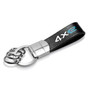 Jeep 4xe Black Real Leather Strap Chrome Round Hook Metal Key Chain