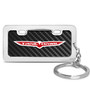 Jeep Trailhawk Black Real Carbon Fiber Mini Chrome Metal License Frame Style Key Chain