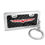 Jeep Trailhawk Black Real Carbon Fiber Mini Chrome Metal License Frame Style Key Chain