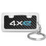 Jeep 4xe Black Real Carbon Fiber Mini Chrome Metal License Frame Style Key Chain
