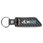 Jeep 4xe Real Carbon Fiber Blade Style Black Leather Strap Key Chain