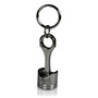 Jeep Willys Star Logo in White on Black Engine Piston and Rod Metal Key Chain