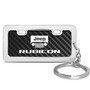 Jeep Rubicon Wrangler Black Real Carbon Fiber Mini Chrome Metal License Frame Style Key Chain