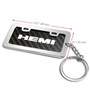 HEMI Logo Black Real Carbon Fiber Mini Chrome Metal License Frame Style Key Chain
