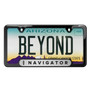 Lincoln Navigator in 3D Silver Finish 50 States Gloss Black Stainless Steel License Plate Frame