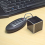 HEMI Logo Black Real Carbon Fiber Custom Designed Cube Block Style Metal Key Chain