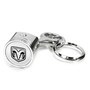 RAM Head Logo in White Chrome Finish Engine Piston and Rod Metal Key Chain