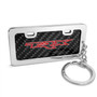 RAM 1500 TRX Logo Black Real Carbon Fiber Mini Chrome Metal License Frame Style Key Chain