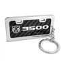 RAM 3500 Logo Black Real Carbon Fiber Mini Chrome Metal License Frame Style Key Chain