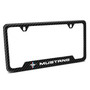 Ford Mustang Tri-Bar Black Carbon Fiber Texture ABS Plastic 50 States License Plate Frame