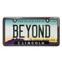 Lincoln in 3D Black Finish 50 States Gloss Black Stainless Steel License Plate Frame
