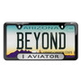 Lincoln Aviator in 3D Silver Finish 50 States Gloss Black Stainless Steel License Plate Frame