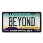 Ford Mustang GT Black Carbon Fiber Texture ABS Plastic 50 States License Plate Frame