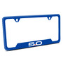 Ford Mustang 5.0 Blue Carbon Fiber Texture ABS Plastic 50 States License Plate Frame