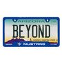Ford Mustang Tri-Bar Blue Carbon Fiber Texture ABS Plastic 50 States License Plate Frame