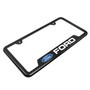 Ford Logo Black Carbon Fiber Texture ABS Plastic 50 States License Plate Frame