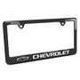Chevrolet Black Logo Black Carbon Fiber Look ABS Plastic License Plate Frame