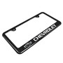 Chevrolet Black Logo Black Carbon Fiber Look ABS Plastic License Plate Frame