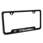 Cadillac Logo Black Carbon Fiber Texture ABS Plastic 50 States License Plate Frame